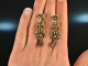 Transylvania around 1880! Rare pair of earrings with ornamental stones and pearls silver