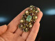 Transylvania around 1880! Imposing brooch with emeralds and pearls silver