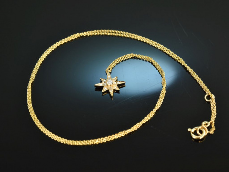 Glitty Star! Stern Collier mit Diamanten Gold 750