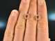 Around 1990! Precious earrings with rubies and diamonds gold 750