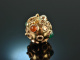 Around 1955! Funny ball pendant with quartz and agates gold 585