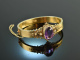 Around 1860! Especially beautiful bangle with amethyst gold 585