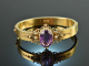 Around 1860! Especially beautiful bangle with amethyst gold 585