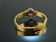 Around 1860! Especially beautiful bangle with amethyst gold 585