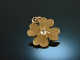 Around 1900! Shamrock pendant with old cut diamond and inscription gold 585