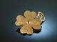 Around 1900! Shamrock pendant with old cut diamond and inscription gold 585