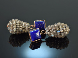 Winter nights! Drop earrings labradorite lapis lazuli...
