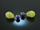 Blue and Green! Chic drop earrings lapis lazuli and peridot silver 925 gold plated