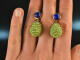 Blue and Green! Chic drop earrings lapis lazuli and peridot silver 925 gold plated