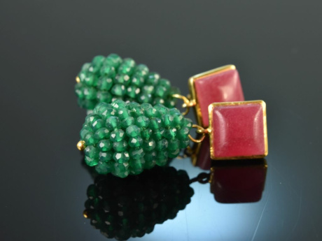 Christmas Vibes! Drop earrings agate green onyx silver 925 gold plated