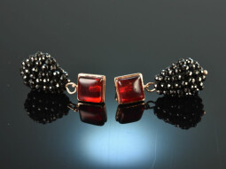 Night out! Drop earrings garnet spinel silver 925 gold...