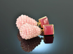 Love Ros&eacute;! Drop earrings rose quartz and agate in...