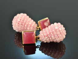 Love Ros&eacute;! Drop earrings rose quartz and agate in...