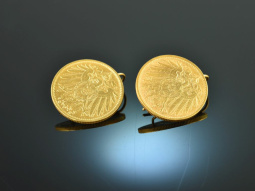 Empire! Pretty Coin Trachten Earrings 1 German Mark...