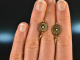 Around 1870! Delicate Biedermeier earrings with enamel gold 333