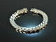 Around 1990! Heavy tank bracelet white gold 750