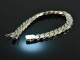 Around 1990! Heavy tank bracelet white gold 750