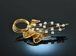 Jeweler Schilling Stuttgart around 1965! Brilliant brooch gold 750