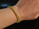 Around 1990! Heavy tank bracelet silver 835 gold plated