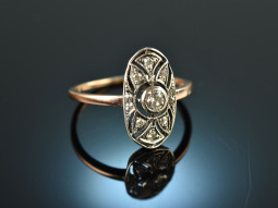 Austria around 1900! Beautiful Belle Epoque ring with diamonds gold 585