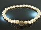 Around 1990! Freshwater cultured pearls necklace with Hellenistic coin gold 750