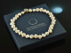 Around 1990! Freshwater cultured pearls necklace with Hellenistic coin gold 750