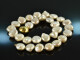 Around 1990! Beautiful freshwater cultured pearls necklace gold 750