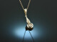 Around 1910! Pretty diamond pendant with chain gold 585 platinum silver