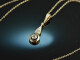 Around 1910! Pretty diamond pendant with chain gold 585 platinum silver