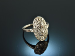 Around 1910! Fine Belle Epoque diamond ring 0.7 ct platinum