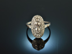 Around 1910! Fine Belle Epoque diamond ring 0.7 ct platinum