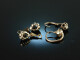 Around 1870! Rare diamond earrings gold 333 silver