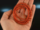 Italy around 1950! Finest red coral necklace gold 750