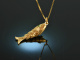 Around 1950! Moving fish pendant gold 750