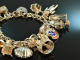 England um 1977! Bettelarmband mit 26 Charms Sterlingsilber 925