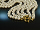 Jackie Style! Three row freshwater cultured pearl necklace clasp silver gold plated