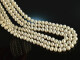 Jackie Style! Three row freshwater cultured pearl necklace clasp silver gold plated