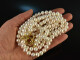 Jackie Style! Three row freshwater cultured pearl necklace clasp silver gold plated