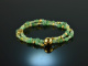 Mellow Meadow! Fancy Armband 2reihig Smaragd Peridot Jadeit Tsavorith und Achat Silber 925 vergoldet