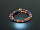 Ancient Chic! Fancy Armband 2reihig Koralle Lapislazuli und Saphir Sterlingsilber 925 vergoldet