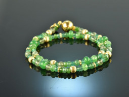 Hopeful Green! Fancy bracelet 2 rows Tsavorith green...