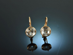 Vienna around 1920! Delicate aquamarine earrings gold 585
