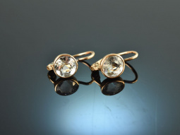 Vienna around 1920! Delicate aquamarine earrings gold 585