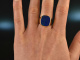 Around 1980! Classic coat of arms signet ring with lapis lazuli gold 333