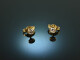 Around 1995! Plain diamond solitaire earrings 0.2 ct gold 750