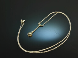 Um 1915! Zarte Belle Epoque Collier Kette mit Diamant...