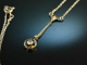 Around 1915! Delicate Belle Epoque Necklace Chain with Diamond White Gold 585