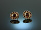 Around 1990! Classic garnet stud earrings gold 333