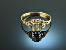 Um 1900! Zarter historischer Ring mit Turmalin Gold 585