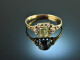 Around 1900! Delicate historical ring with tourmaline gold 585